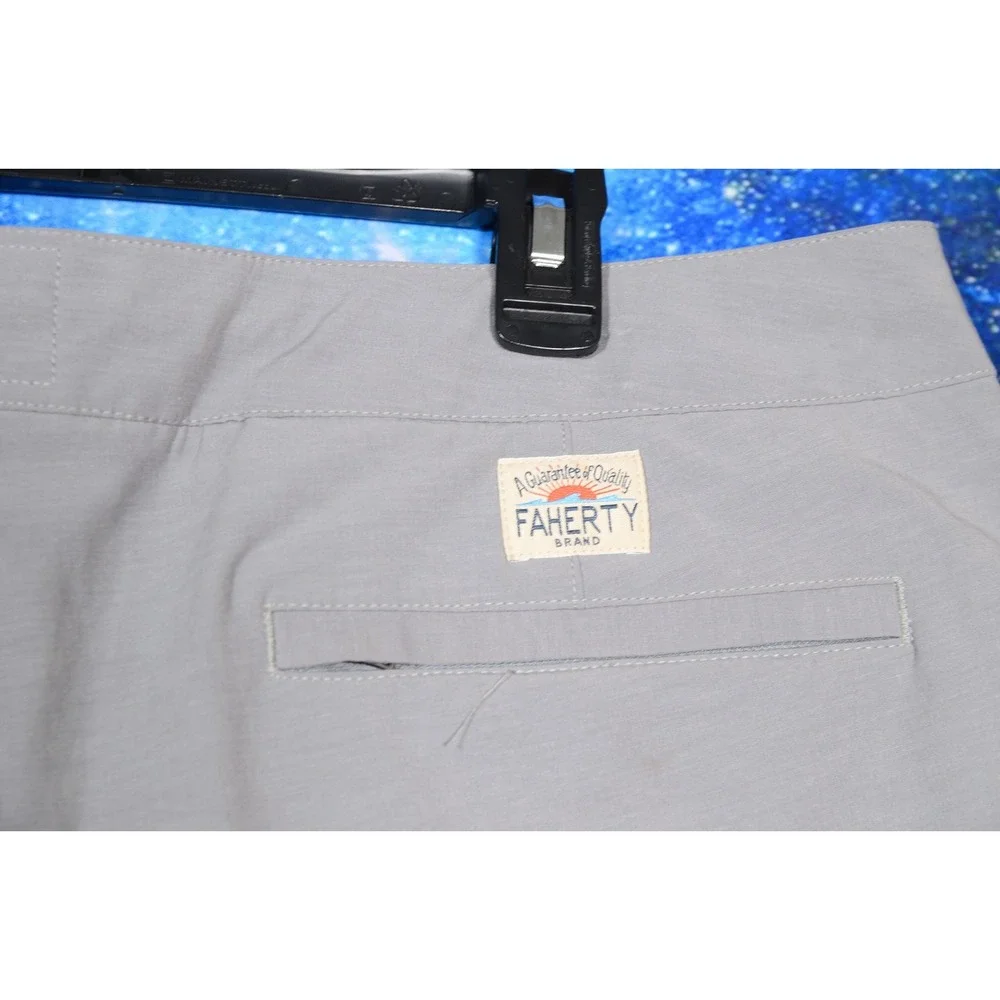 Faherty All Day Shorts Mens 36 Gray Chino Stretch Casual Pockets Summer